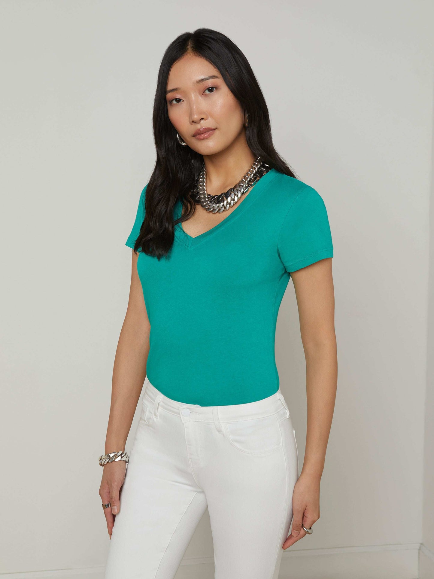 Becca Cotton V-Neck Tee